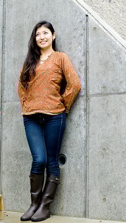 1枚で2度嬉しい！長袖リバーシブル・オールドサリー・カシュクール  - サブ2