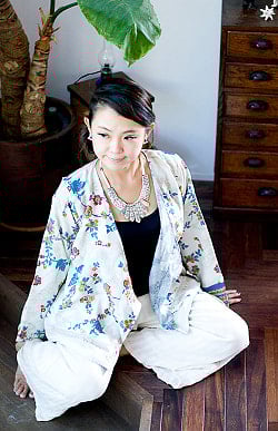 1枚で2度嬉しい！長袖リバーシブル・オールドサリー・カシュクール  - サブ5