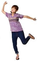 オールドサリー半袖シャツ -　紫系の商品写真