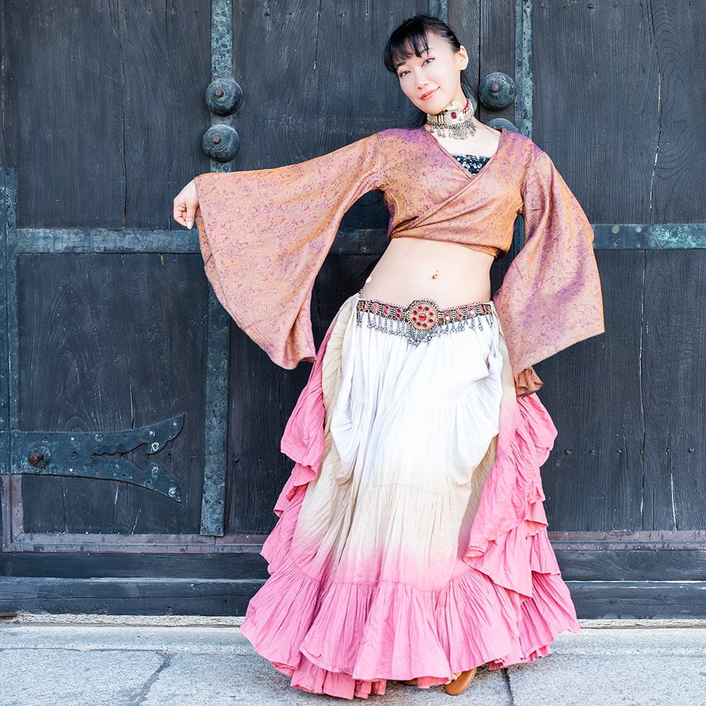 アンティークサリーのベルスリーブラップシャツ5枚目の説明写真です