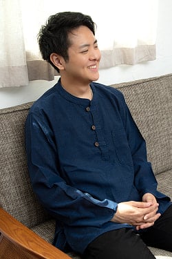 シンプルで着やすい！長袖コットンボタンクルタ - サブ2