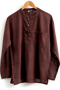 シンプルで着やすい！長袖コットンボタンクルタ - サブ5