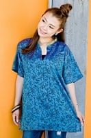 オールドサリーの半袖プルオーバーシャツ -　ブルー系の商品写真