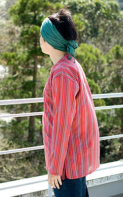 長袖ストライプクルタ - サブ2