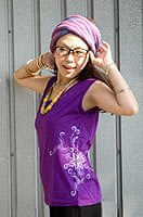 メヘンディアートプリント タンクトップ  -紫の商品写真