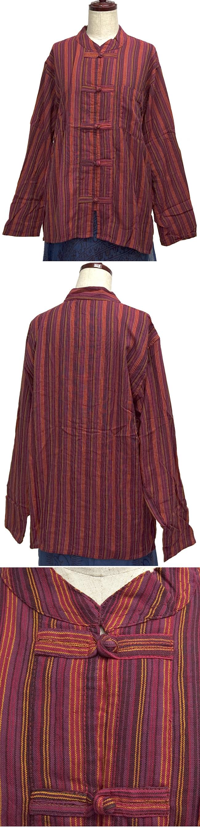 長袖紐ボタンクルタの商品写真 1枚目