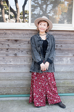 シンプル無地のストーンウォッシュクルタシャツ - サブ3