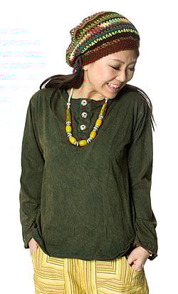 ストーンウォッシュのボタン付Tシャツ - サブ2