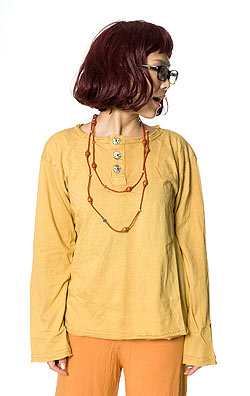 ストーンウォッシュのボタン付Tシャツ - サブ5