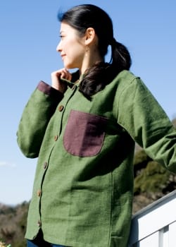 ナチュラルカラーのクルタシャツ - サブ5