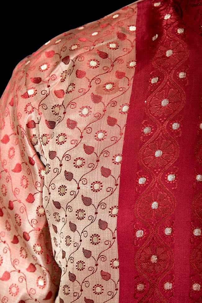 【1点もの】サリー刺繍 長袖クルタシャツ　　ワケアリ特価 8 - 別の箇所を見てみました。
