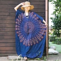 ガラベーヤ風 マンダラ模様のマキシワンピース - サブ2