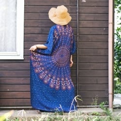 ガラベーヤ風 マンダラ模様のマキシワンピース - サブ3