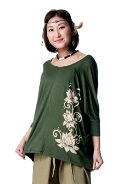 ロータスプリントストレッチ バルーンTシャツ - サブ2