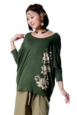 ロータスプリントストレッチ バルーンTシャツ - サブ3