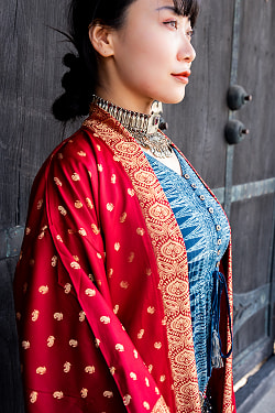 アンティークサテンのゴールド刺繍ガウン - サブ2