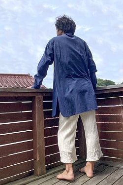 長めの丈が嬉しい！長袖コットンボタンクルタ - サブ3