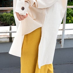 長めの丈が嬉しい！長袖コットンボタンクルタ - サブ5