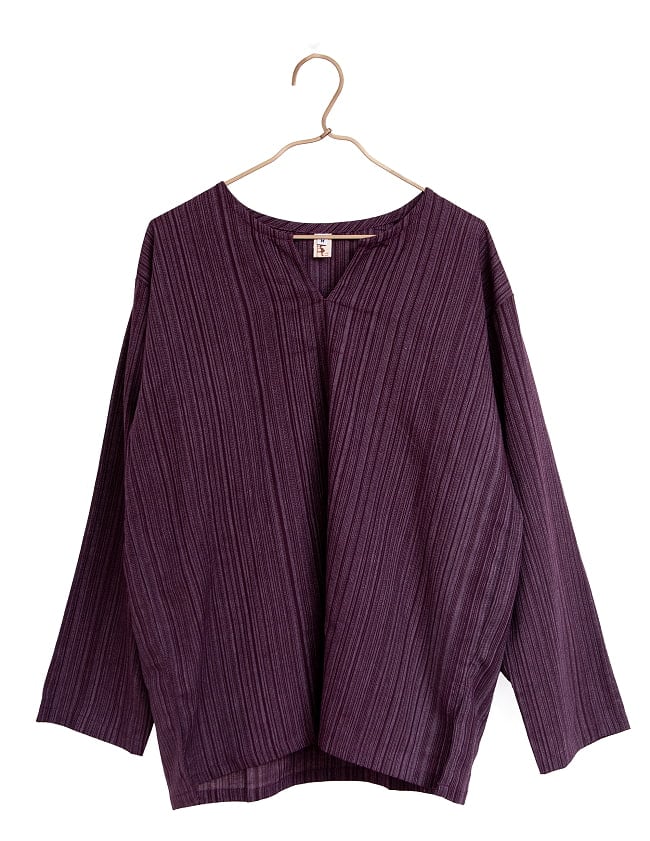 ストライプ織のシンプルクルタ風シャツの選択用写真