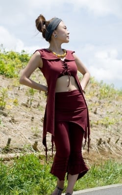 アシンメトリーなストレッチヒップスカート - サブ5