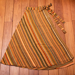 ストライプコットンのラップスカート【ロング】 - サブ4