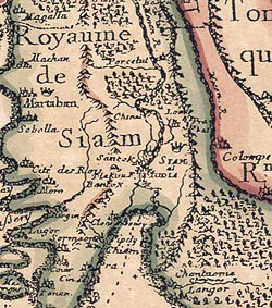 【17世紀】アンティーク地図ポスター[CARTE DU ROYAUME DE SIAM]【タイ及び、周辺諸国】 - サブ5
