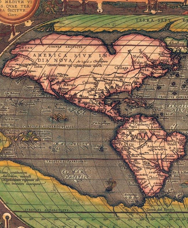 【16世紀】アンティーク地図ポスター[TYPVS ORBIS TERRARVM]【世界地図】 3 - アメリカ大陸付近の拡大写真です