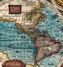 【17世紀】アンティーク地図ポスター[A NEW AND ACCVRAT MAP OF THE WORLD]【両半球世界地図】 - サブ3