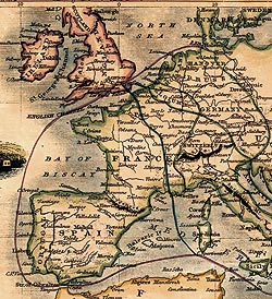 【19世紀】アンティーク地図ポスター[OVERLAND ROUTE TO INDIA]【ヨーロッパ・インド周辺】 - サブ3