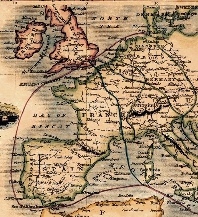大感謝sale 19世紀 アンティーク地図ポスター Overland Route To India ヨーロッパ インド周辺 の通販 Tirakita Com