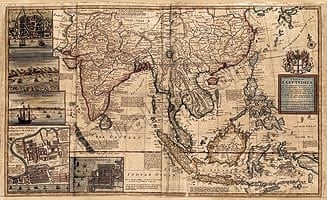 【18世紀】アンティーク地図ポスター[A MAP OF EAST INDIES]【南アジア・東アジア・東南アジア周辺】の商品写真