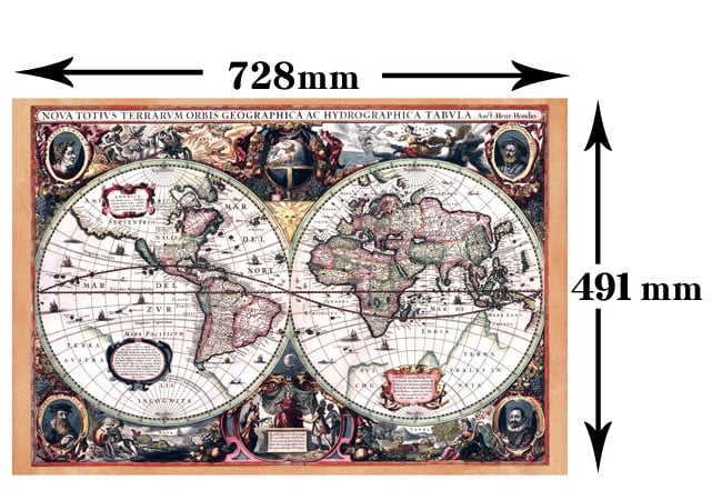 【17世紀】アンティーク地図ポスター[Nova Totius Terrarum Orbis Geographica Ac Hydrographica  Tabula]【両半球世界地図】