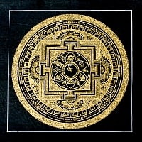タンカ -金字マントラ(黒）　[一辺24.5cm]の商品写真