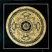 タンカ -金字マントラ(黒）[一辺25cm]の商品写真