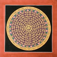 タンカ -金字マンダラ(黒・外地が赤）[一辺26.5cm]の商品写真