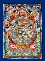タンカ -六道輪廻マンダラ（青）　縦横45x33の商品写真