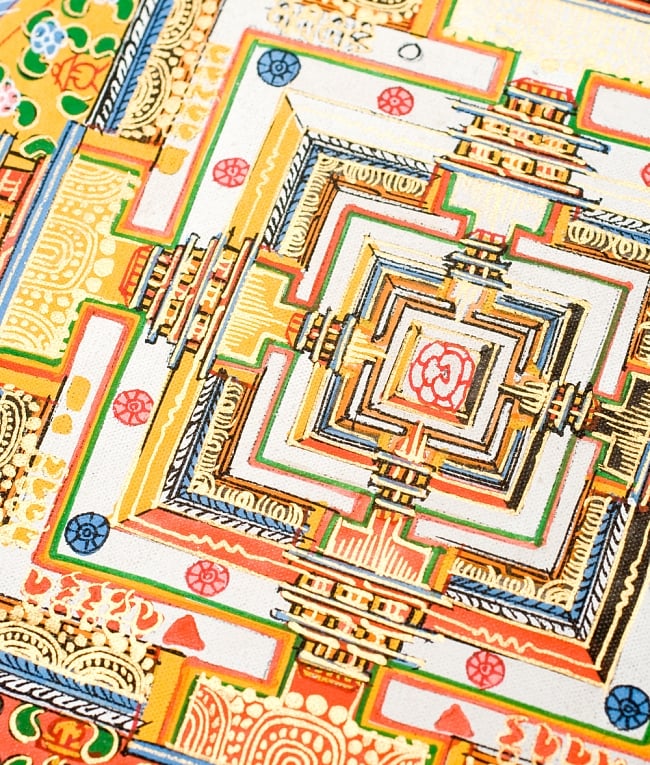 タンカ -カーラチャクラマンダラ(黄) 縦横31x31 の通販[送料無料