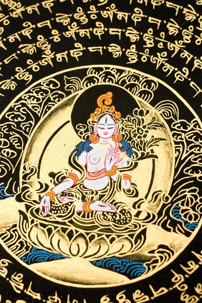 タンカ -ホワイトターラー　縦横37x37 3 - 別アングルです