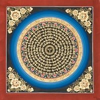 タンカ -ブッダアイのマンダラ(青)　縦横33x33の商品写真