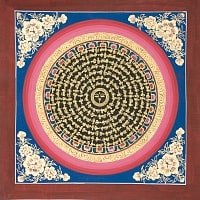 タンカ -ブッダアイ・マンダラ(赤)　縦横33x33の商品写真