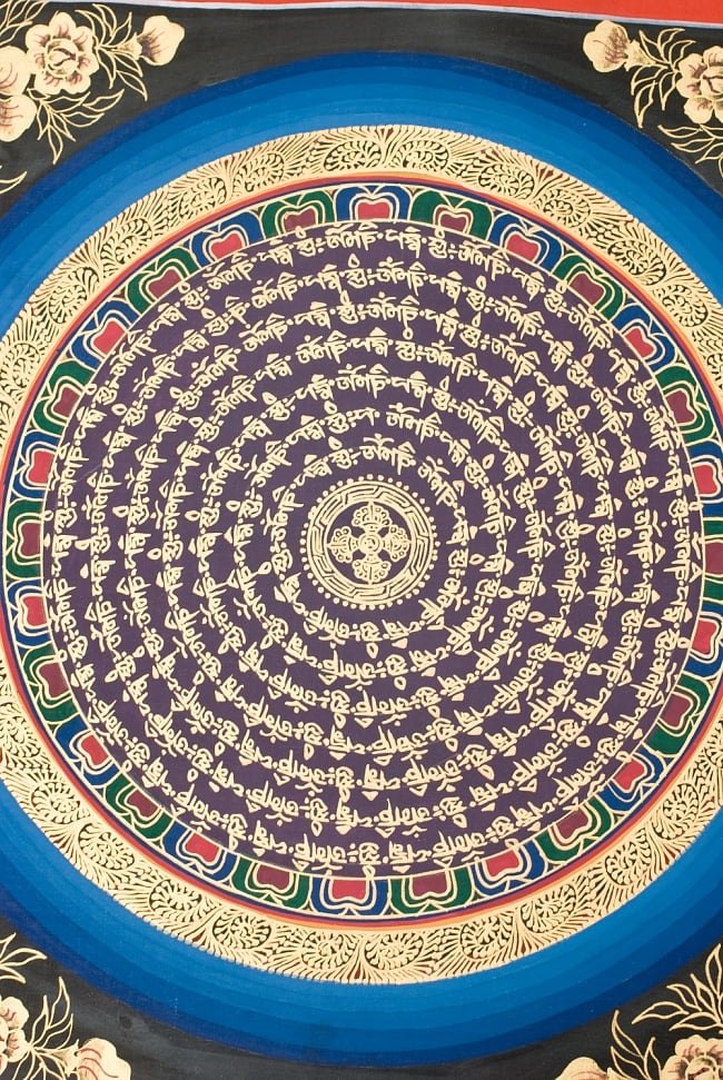 タンカ -ヴィシュヴァ・ヴァジュラのマンダラ(青)　縦横33x33 2 - 別アングルです