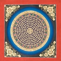 タンカ -ヴィシュヴァ・ヴァジュラのマンダラ(青)　縦横33x33の商品写真