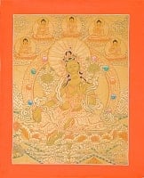 タンカ - ホワイトターラー 縦横48x39