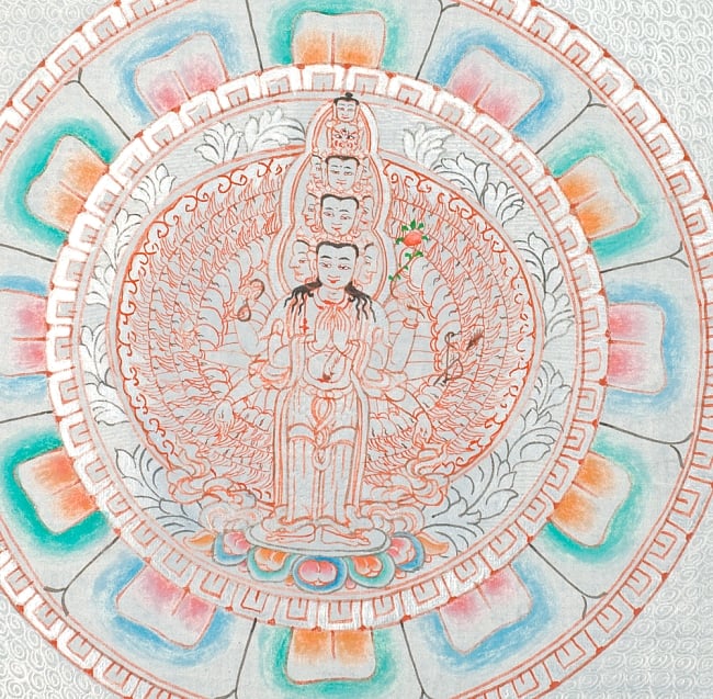 一点物〕タンカ - 十一面千手千眼観世音菩薩 50x67 の通販[送料