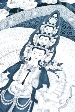 〔一点物〕タンカ -観音菩薩　35x62 - サブ2