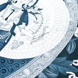 〔一点物〕タンカ -観音菩薩　35x62 - サブ3