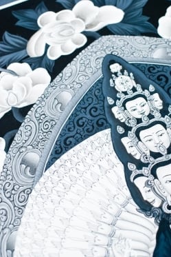 〔一点物〕タンカ -観音菩薩　35x62 - サブ5