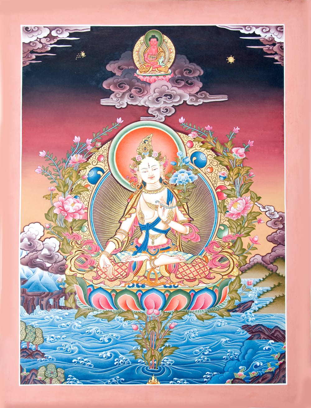 タンカ　ホワイトターラー　掛け軸 タンカ ホワイトターラー 掛け軸 【公式通販】