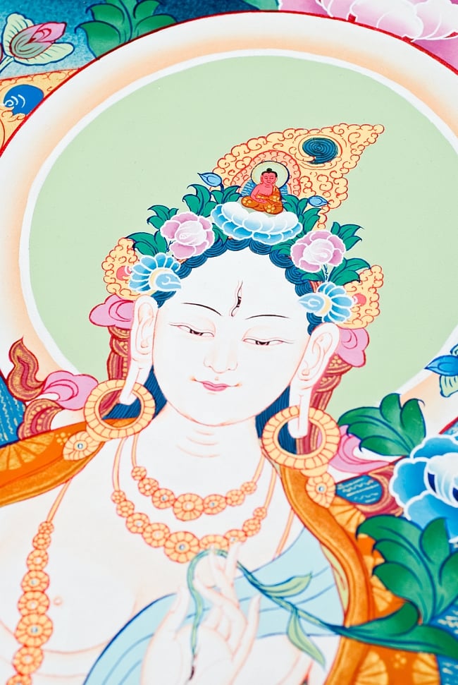 タンカ　ホワイトターラー　掛け軸 タンカ ホワイトターラー 掛け軸