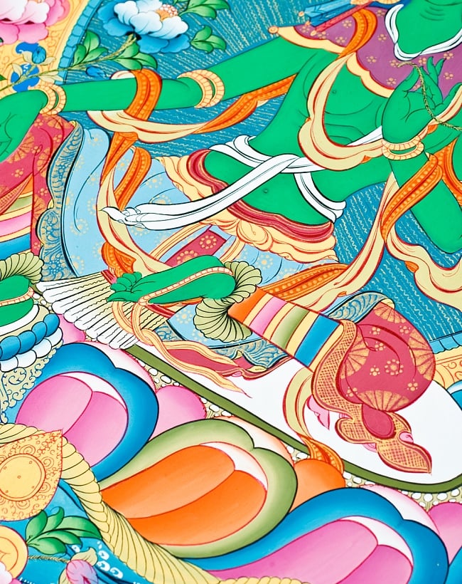 一点物〕タンカ - グリーンターラー 51x67 の通販[送料無料